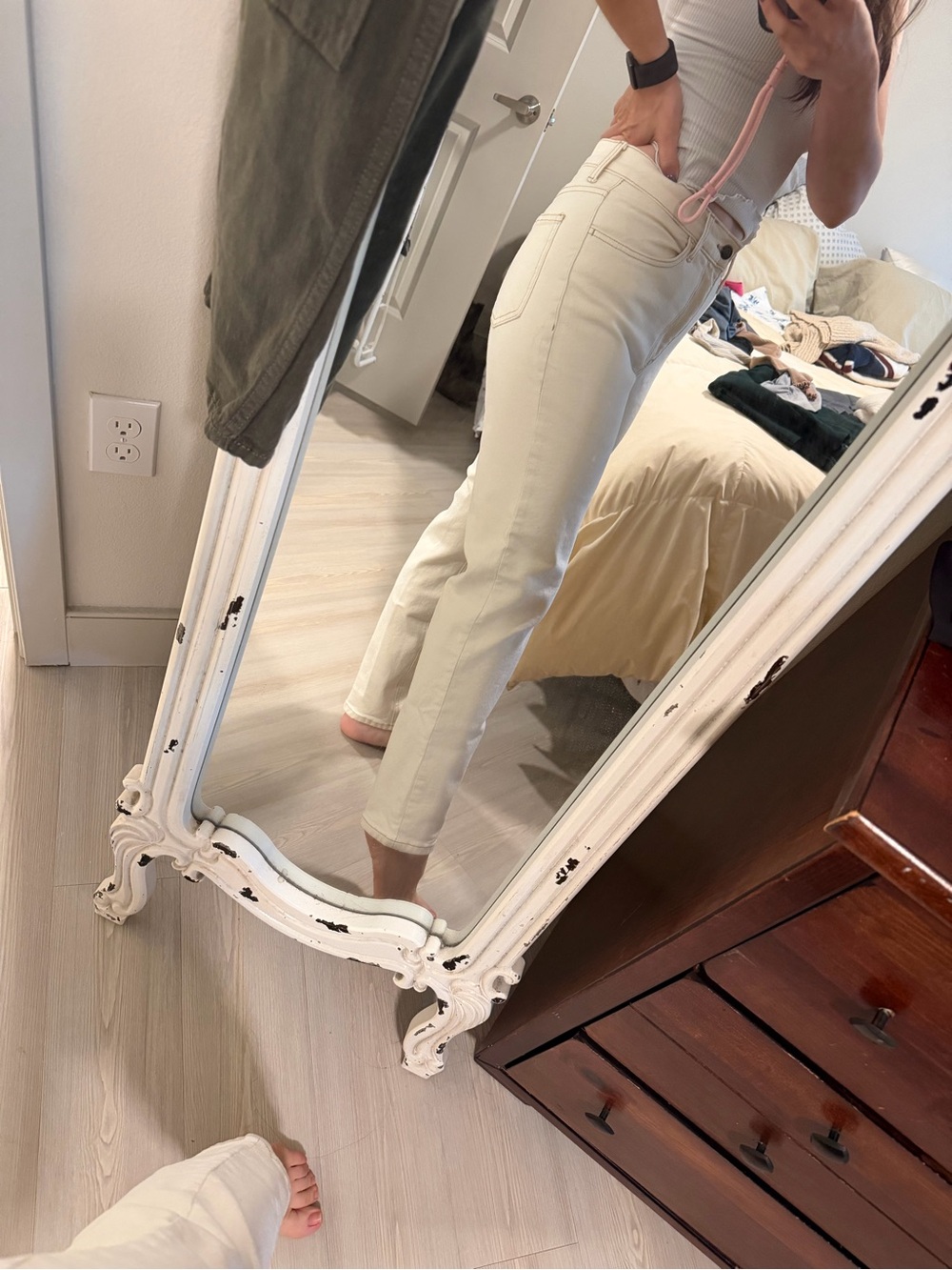 Mango High-Rise White Denim Jeans